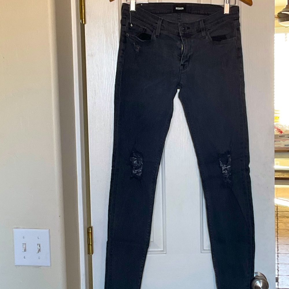 Distressed Hudson low rise jeans
